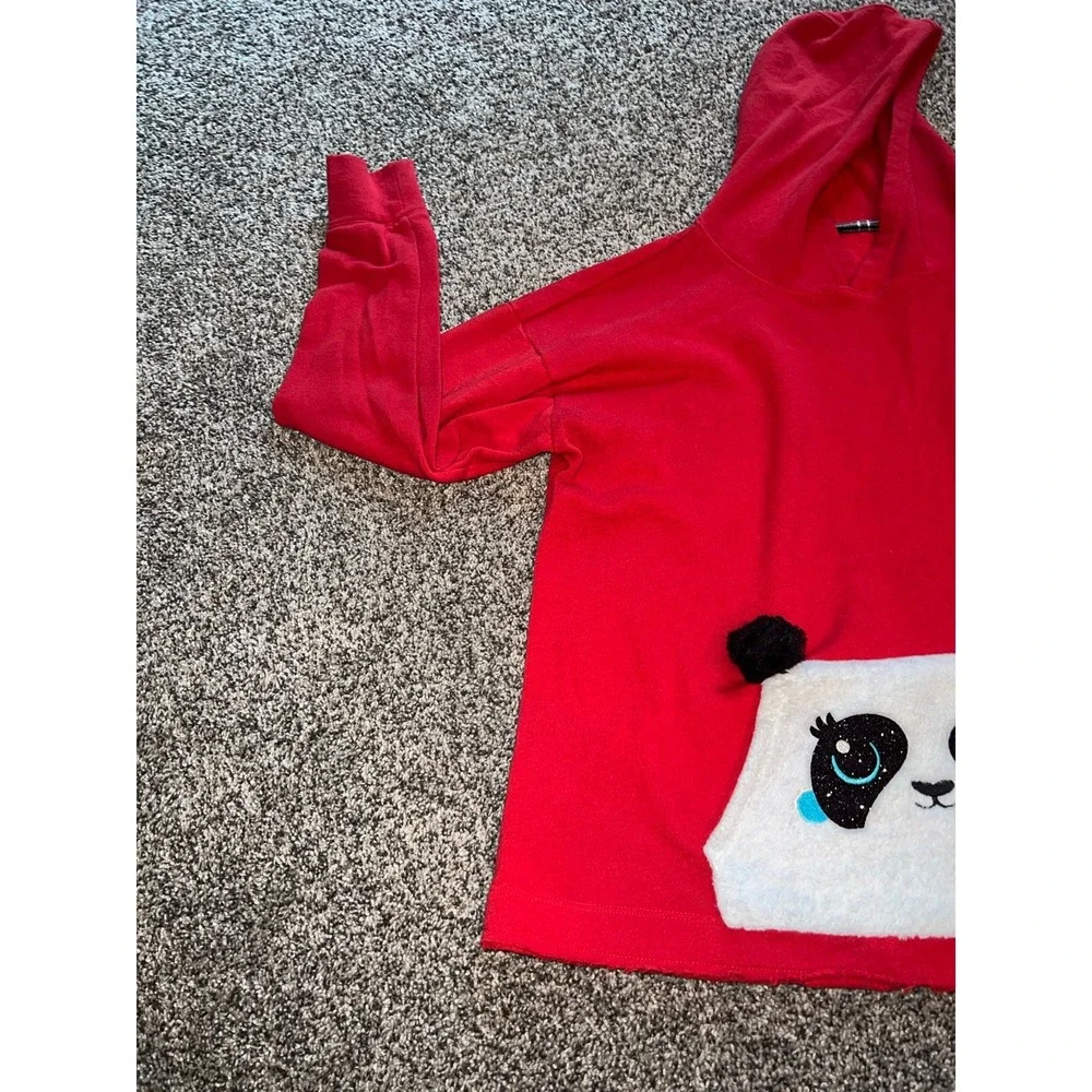 Justice‎ Girls Red Hoodie with Panda Bear pocket size 18/20 - Picture 3 of 7